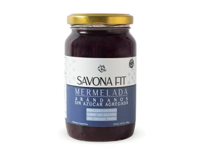 Mermelada de arándanos con stevia x400 gr Savona Fit