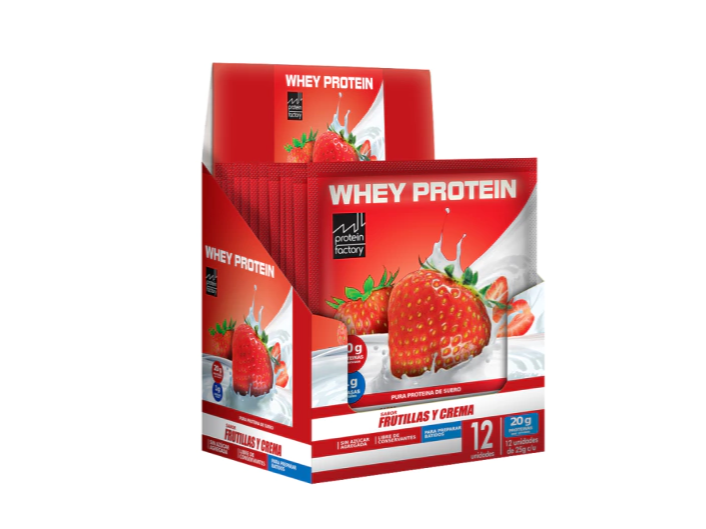 Whey Protein sobres x 25 gr de proteína Frutilla