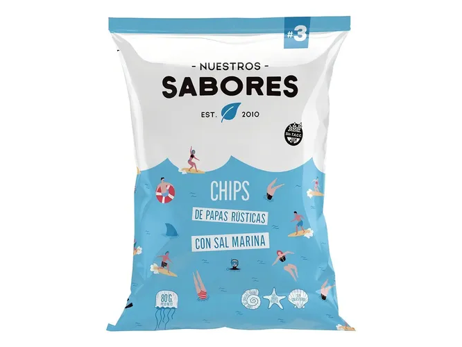 CHIPS de papas rusticas con sal marina - Nuestros Sabores SIN TACC