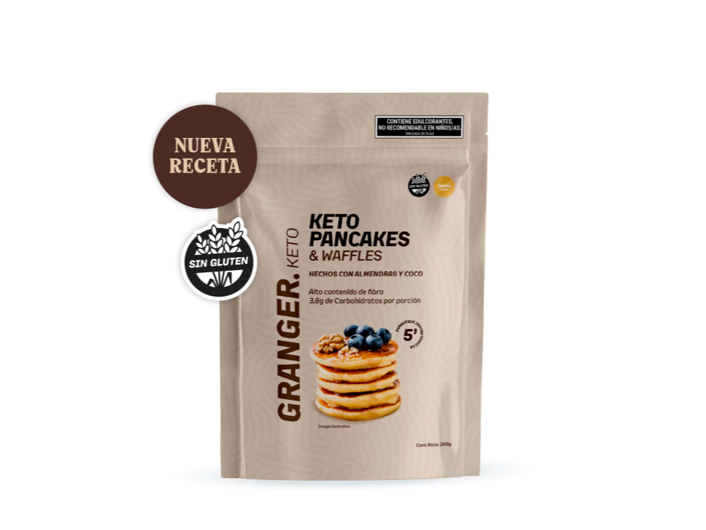 Premezcla Pancakes KETO proteico de vainilla (. Rinde 8 pancakes)