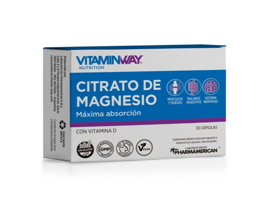 CITRATO DE MAGNESIO + Vitamina D x 30 cápsulas