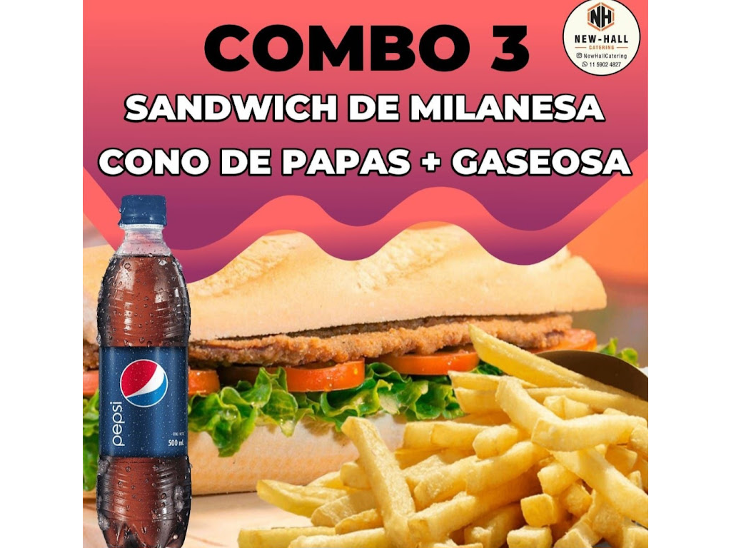 Sandwich + cono de papas + Gaseosa 500 CC.