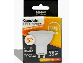 Lampara dicroica led gu10 5w luz calida (GU105WLC)