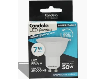 Lampara dicroica led gu10 7w luz fria (GU107WLF)