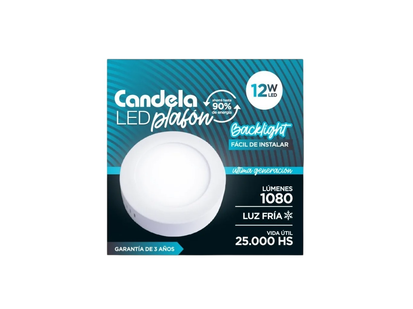 Plafon 12w led redondo exterior fria (P12REXTF)