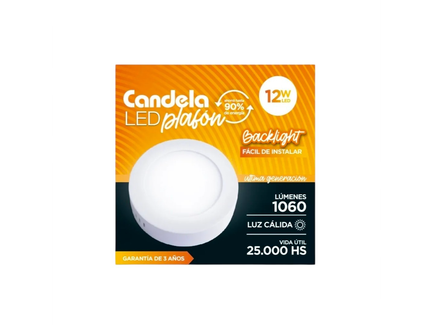 Plafon 12w led redondo exterior calida (P12REXTC)