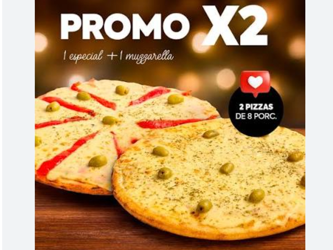 2 pizzas muzarelas