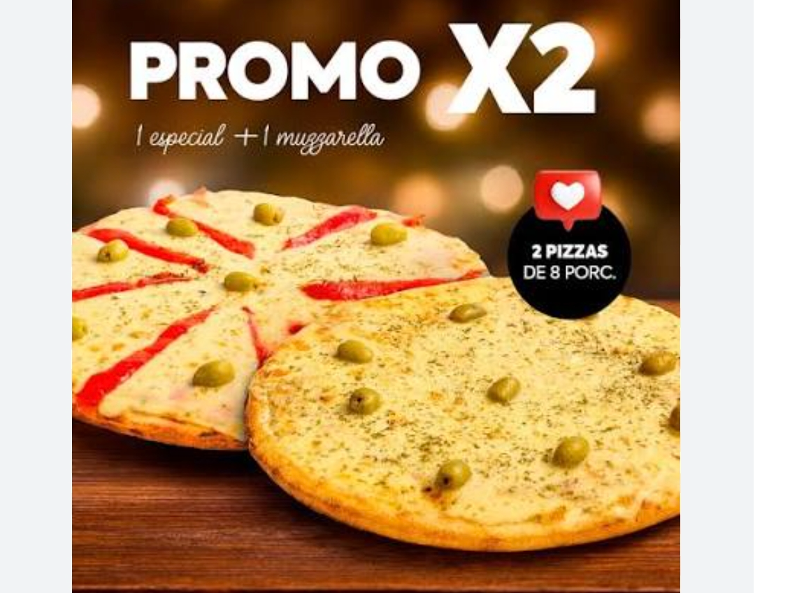 1 pizza especial + 1 pizza napolitana