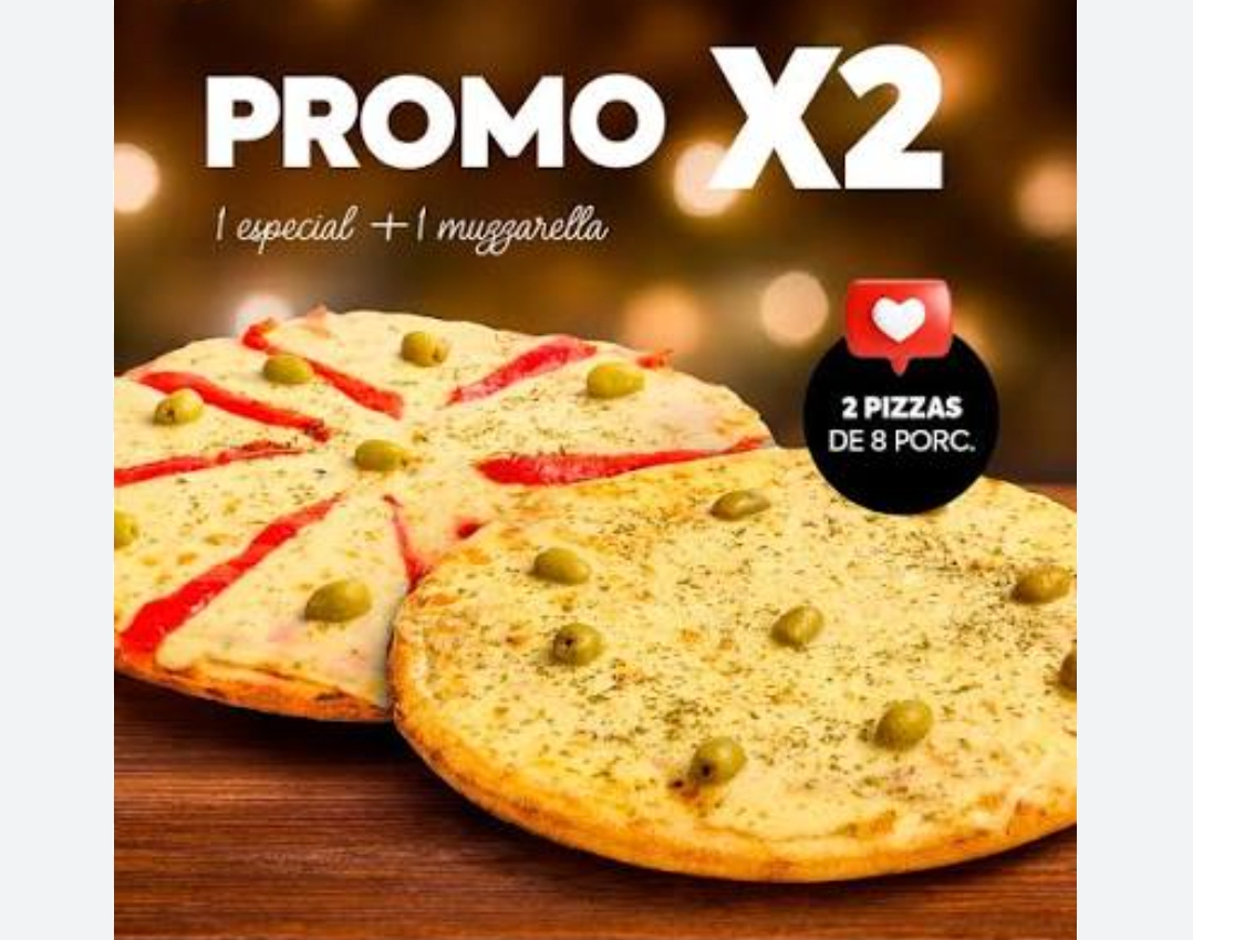 1 pizza especial + 1 pizza fugazzeta