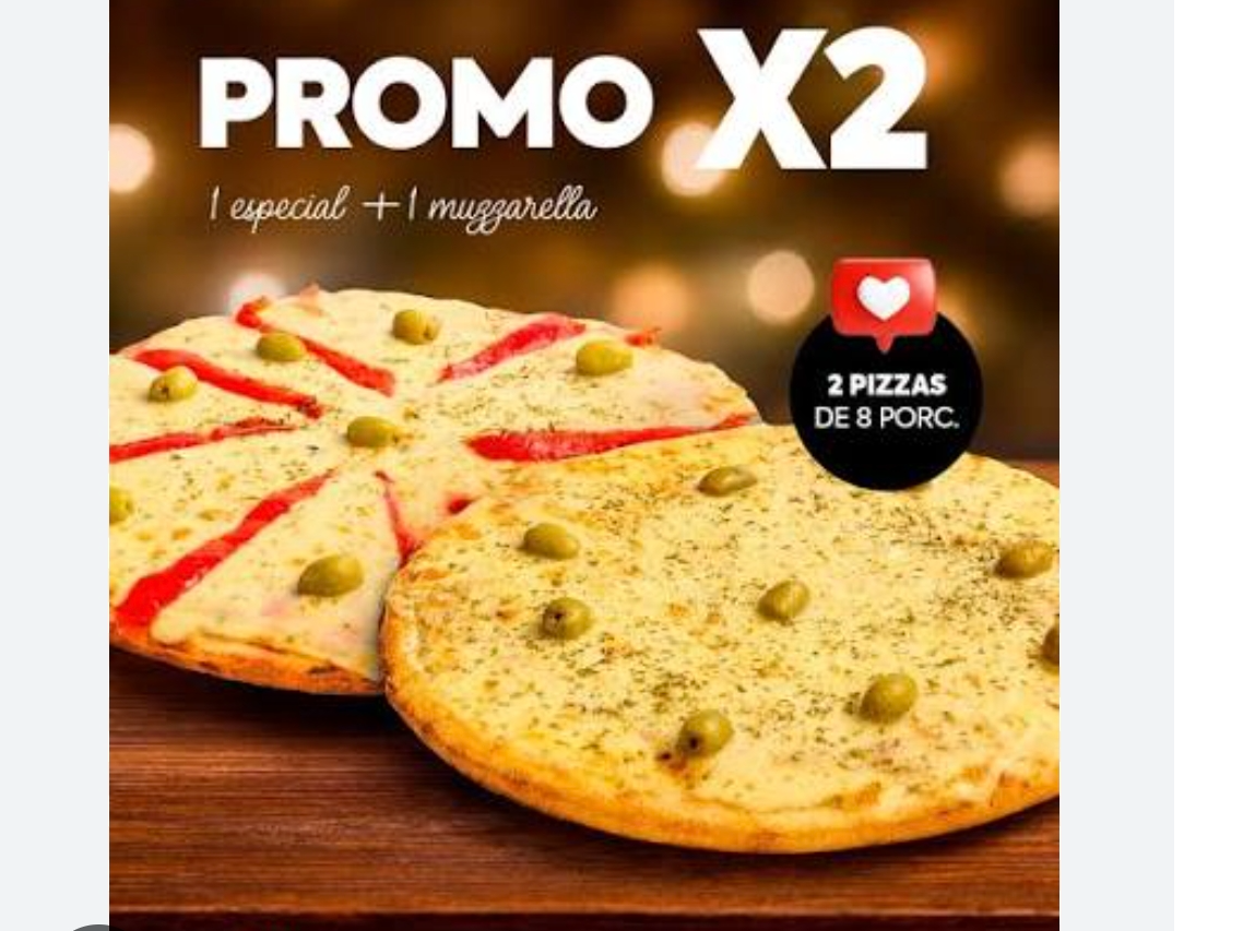 1 pizza muzarela + 1 pizza pepperoni