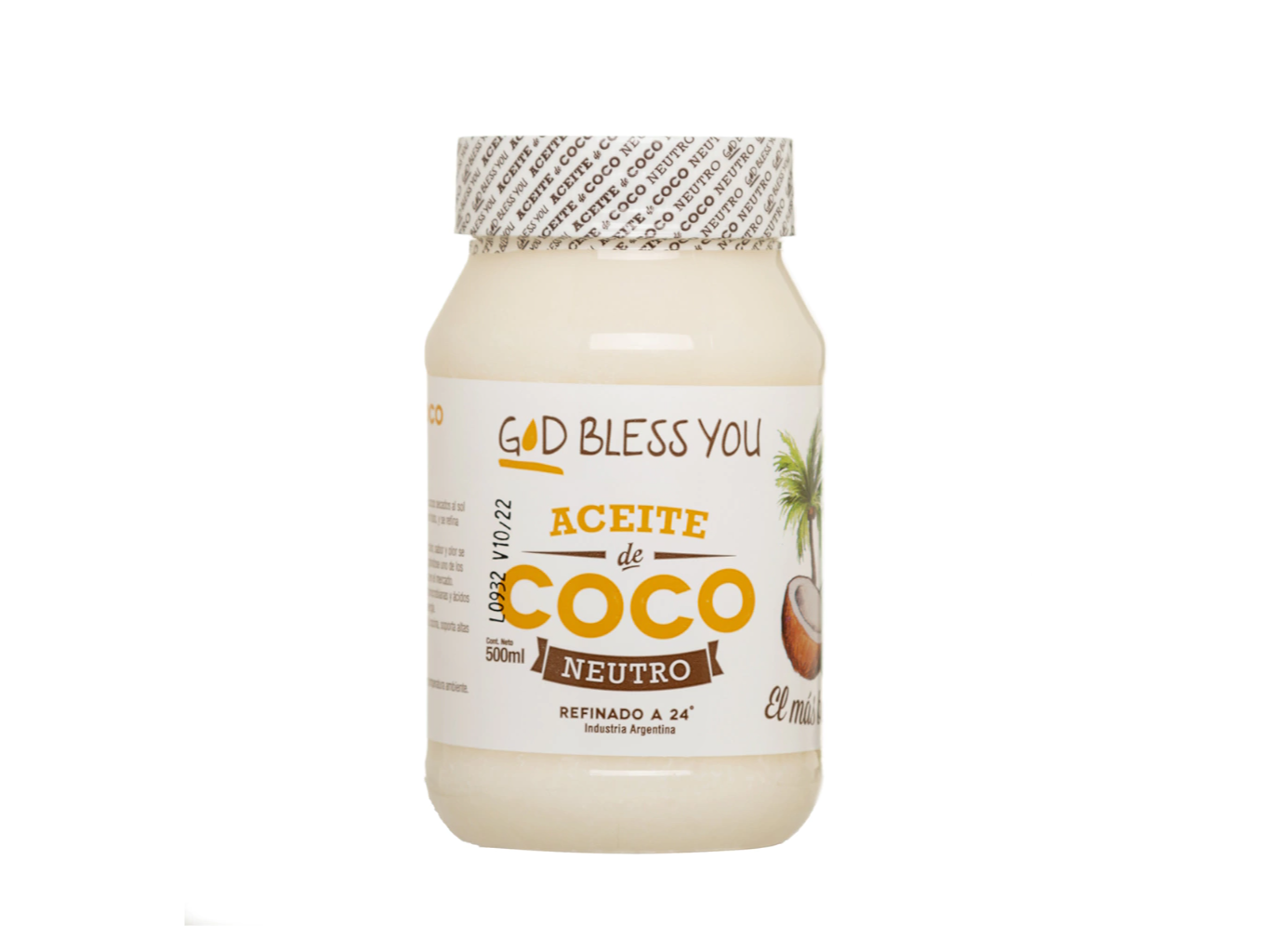 Aceite de coco neutro “God Bless You” 500 ml