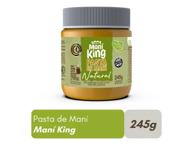 Pasta de maní natural Maní King 245 gr