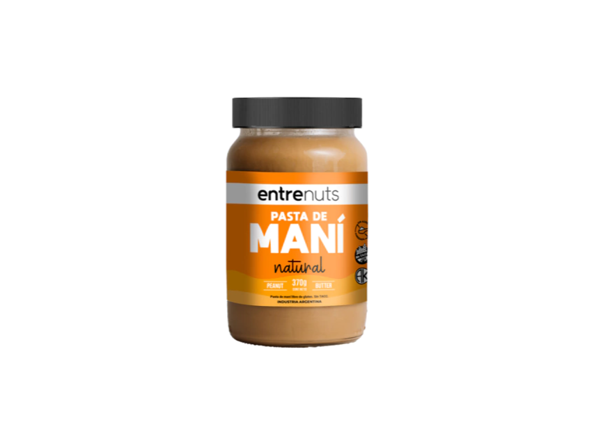 Pasta de maní natural Entrenuts 370 gr