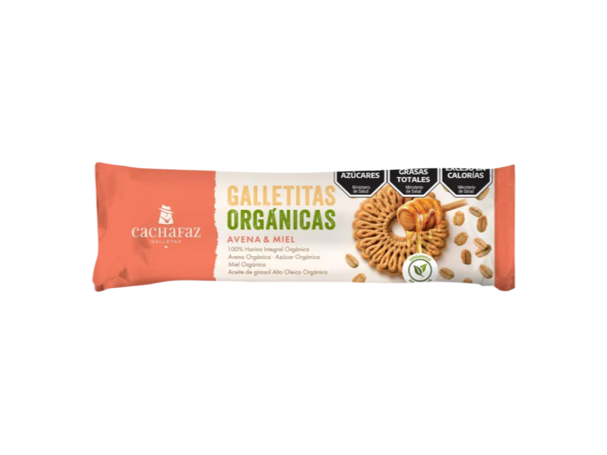 Galletas orgánicas Cachafaz avena y miel 170 gr