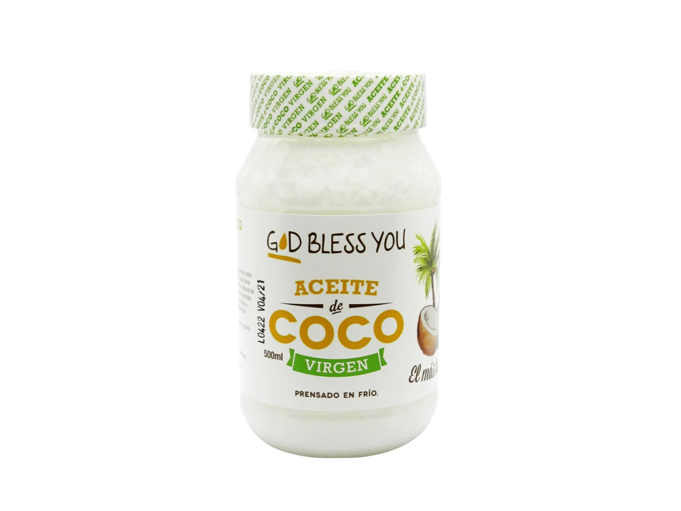 Aceite de coco virgen “God Bless You” 500 ml