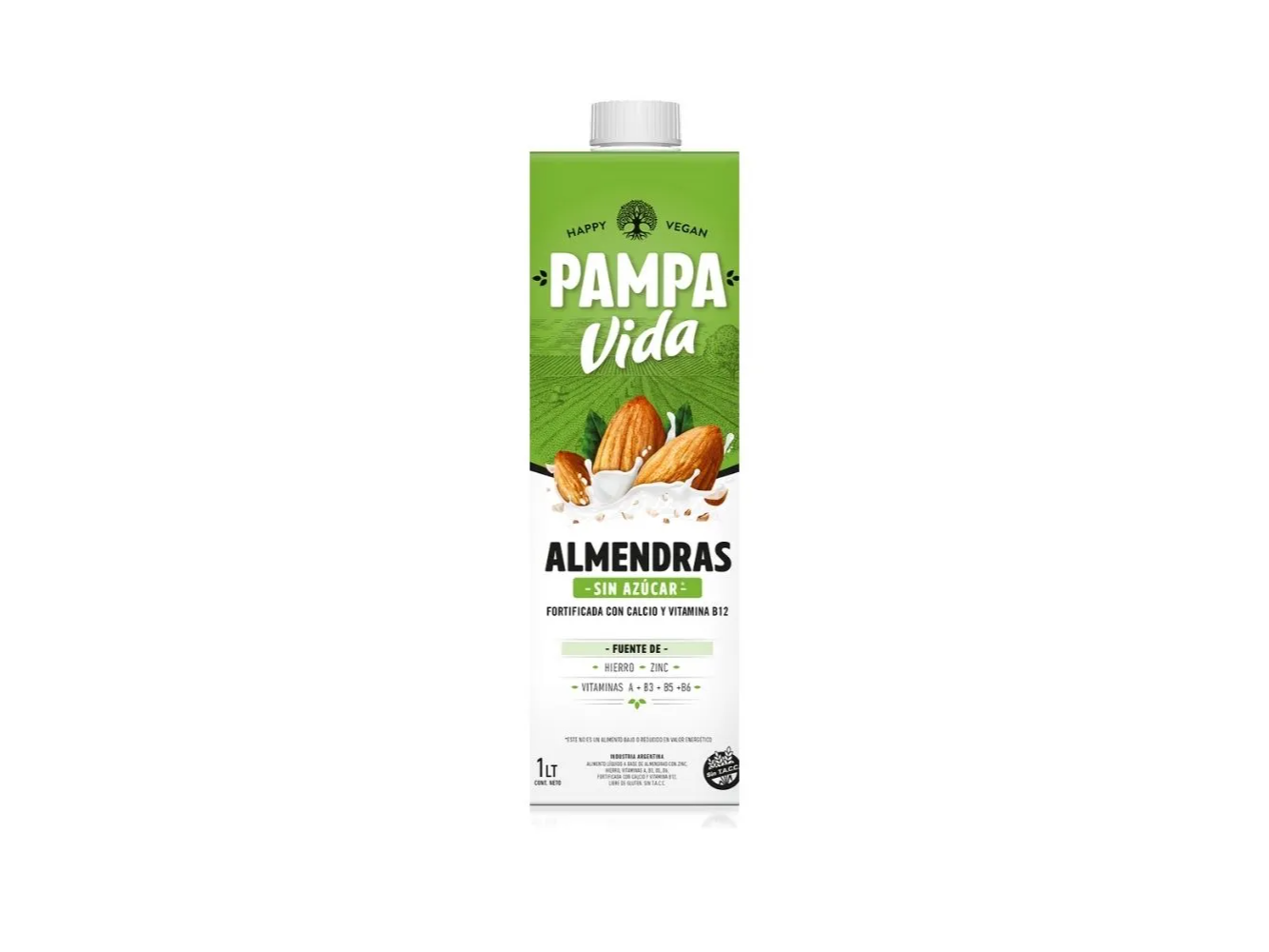 Leche de almendras Pampa Vida sin azúcar 1 lt