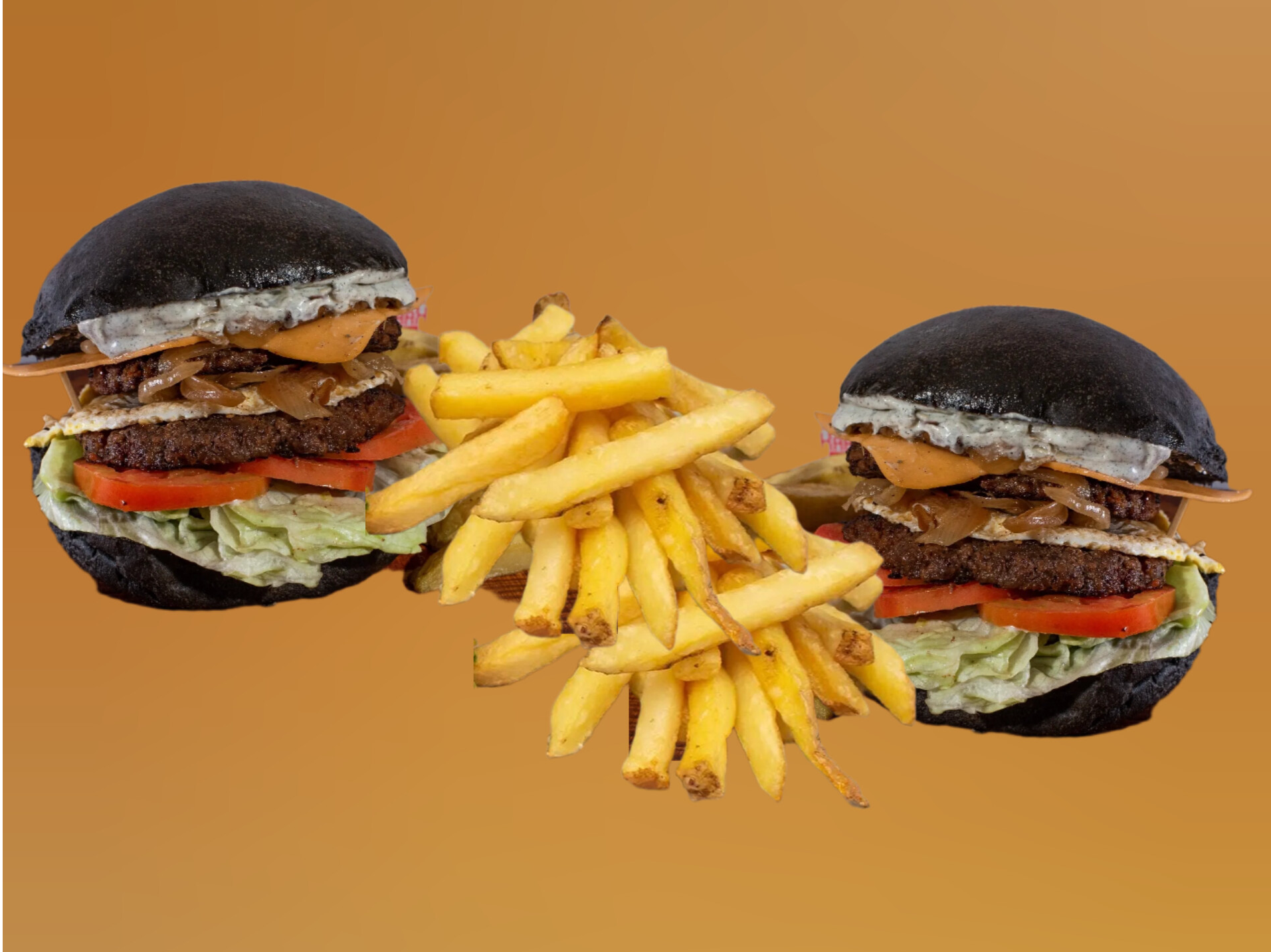 Promo 2 Black burger + papas