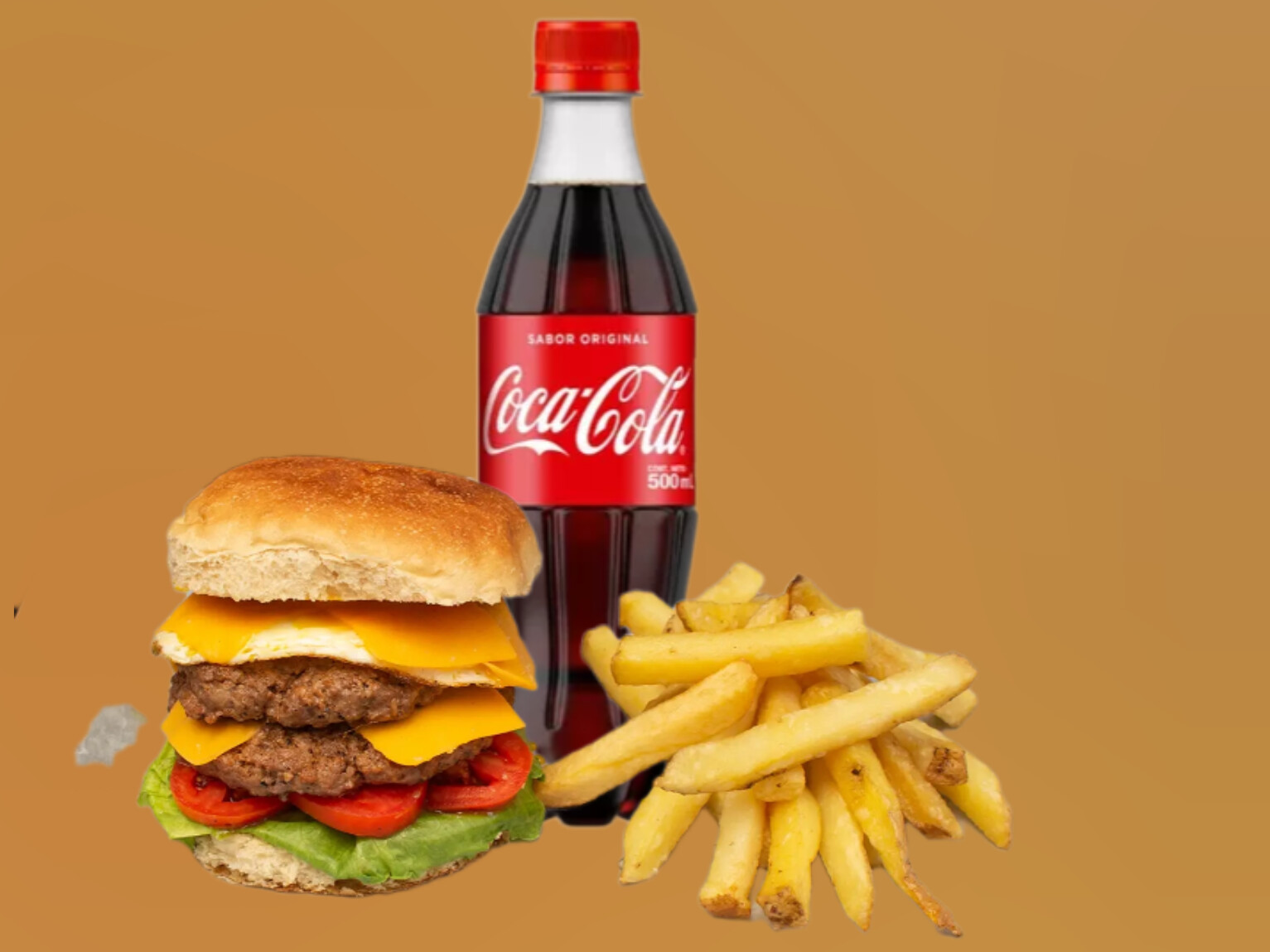 Promo karma burger+papas + coca500ml