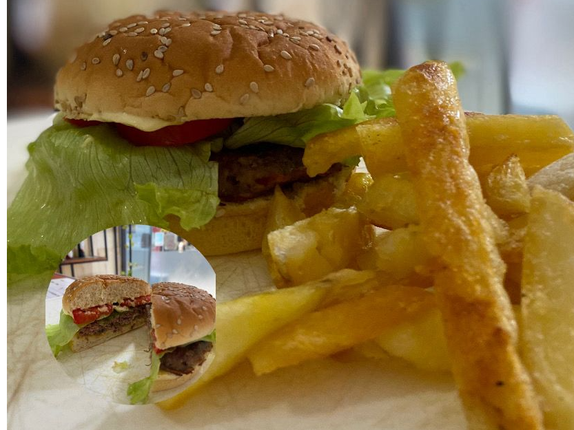 Hamburguesa con Papas Rusticas