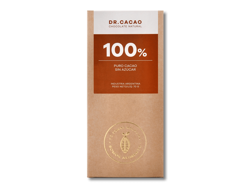 Barra de chocolate 100 % cacao - SIN TACC