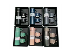 TERMO 500 ML CON TRES TAZAS COLORES