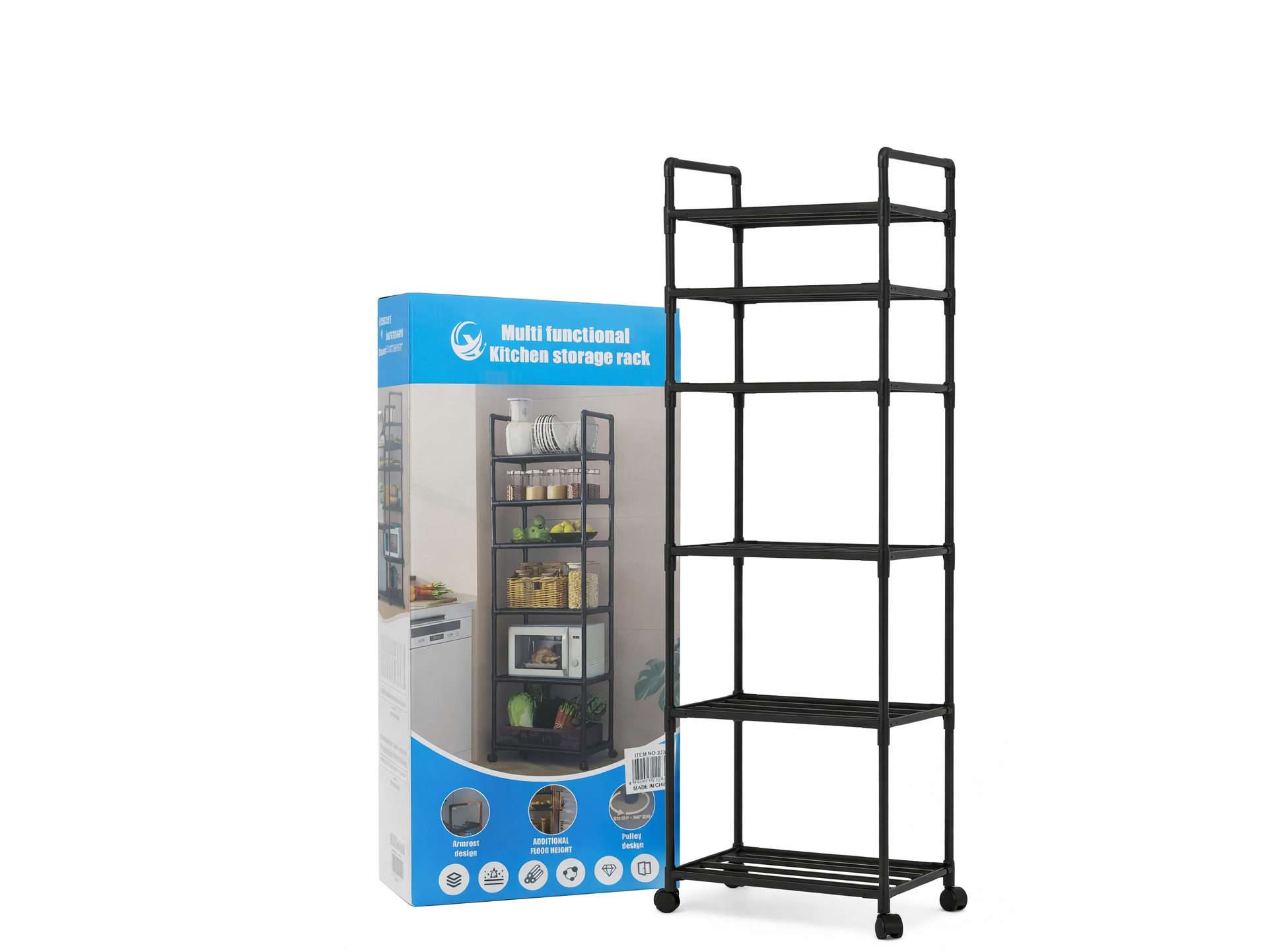 Estante Organizador Metalico de 6 Niveles 2284 160*60*30cm