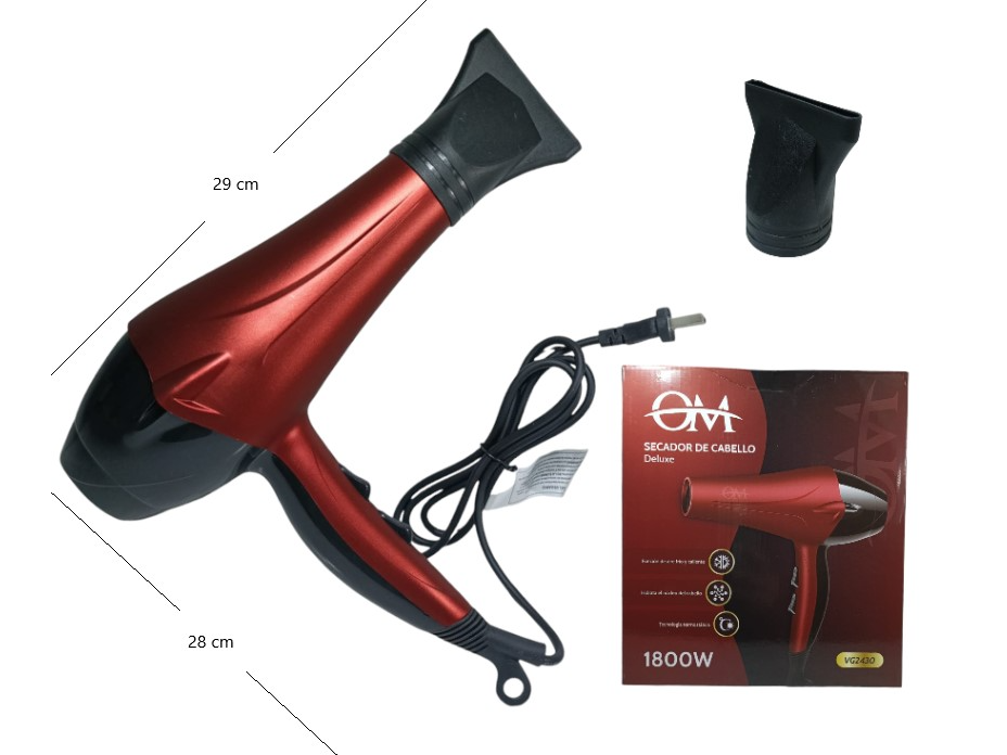 SECADOR DE PELO DELUXE OM 1800W