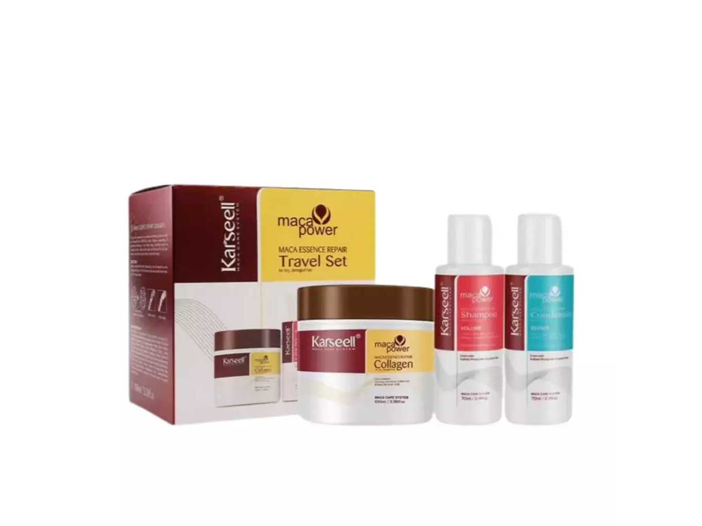 Set de Viaje Maca Essence Repair Karseell Mascarilla 100ml 70ML 70ML