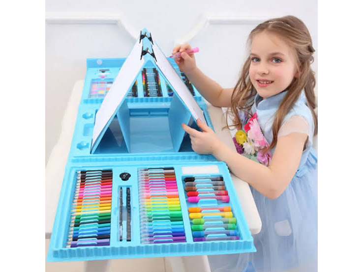 Set De Arte Niños Maleta 208 Piezas Crayon Plumones Colores