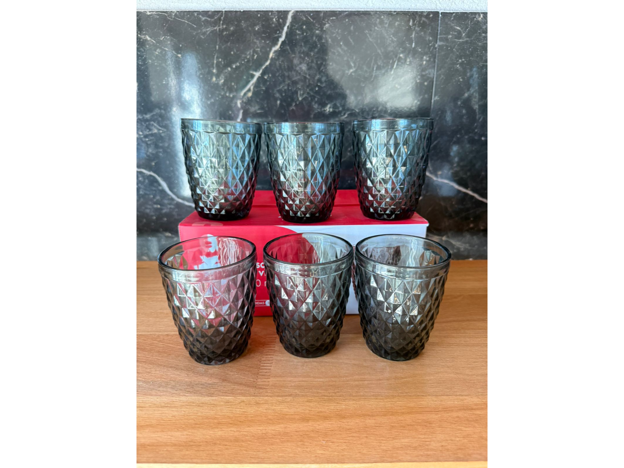 VASO VIDRIO LABRADO X 6
