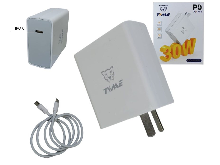 CARGADOR  30W + CABLE C TIME