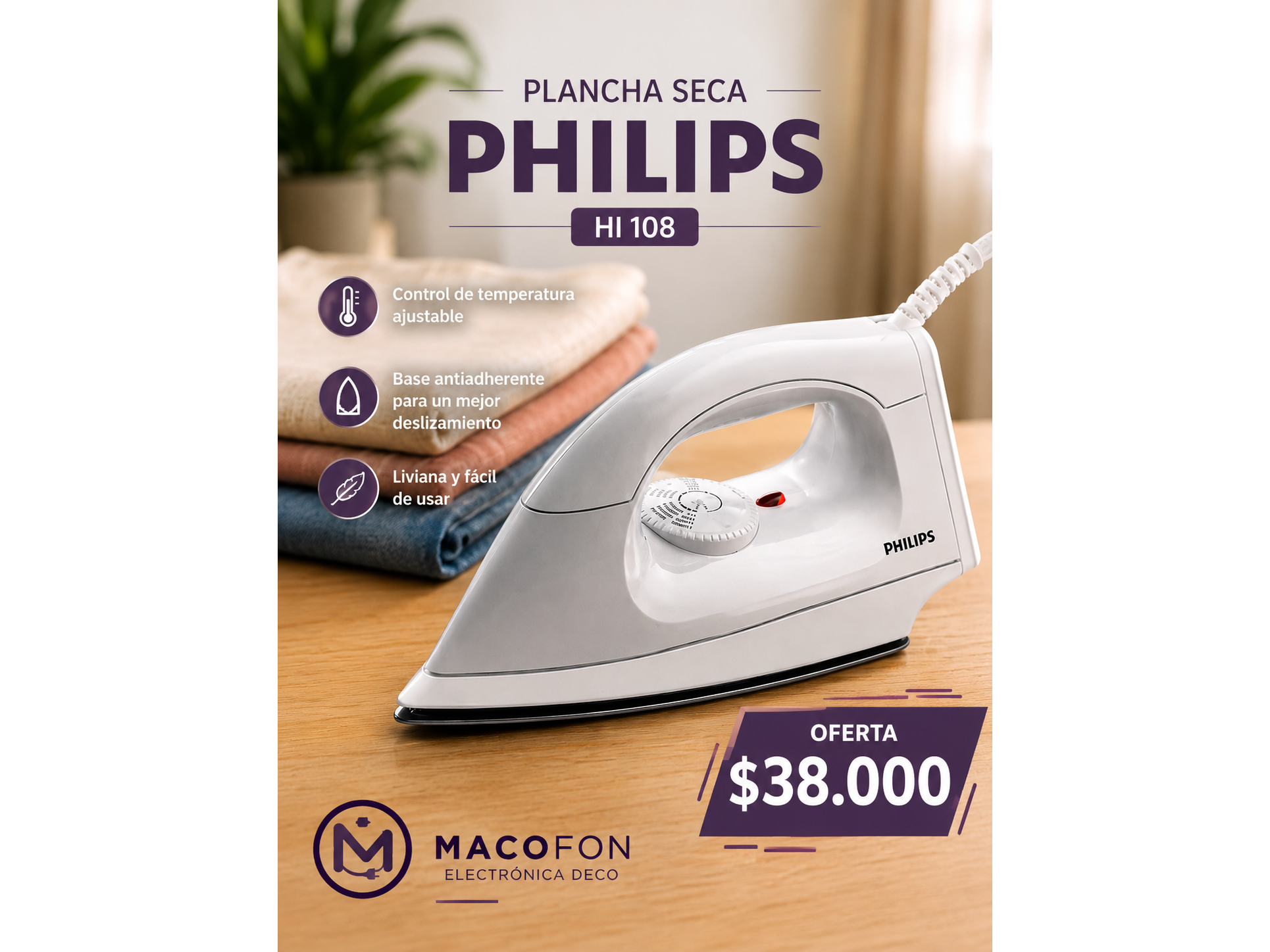PLANCHA PHILIPS mod 105
