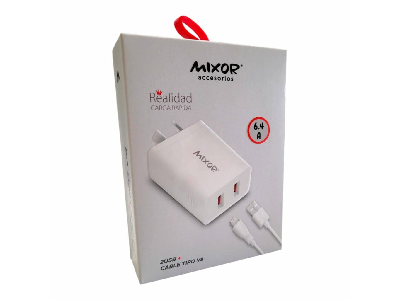 CARGADOR MIXOR V8 DOBLE USB + CABLE USB
