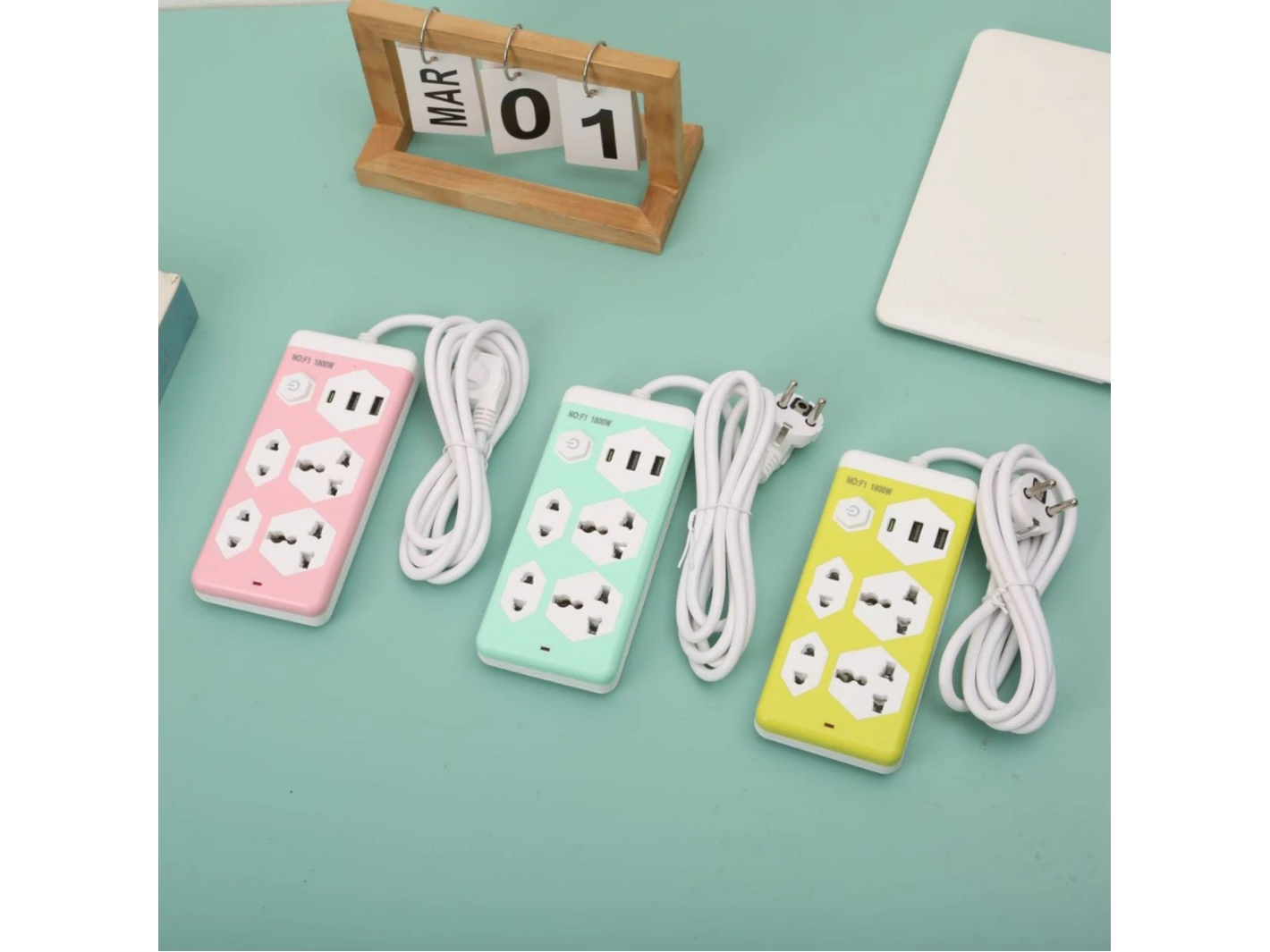 ZAPATILLA ELECTRICA CON PUERTOS USB Y ENTRADA TIPO C AMT-F1