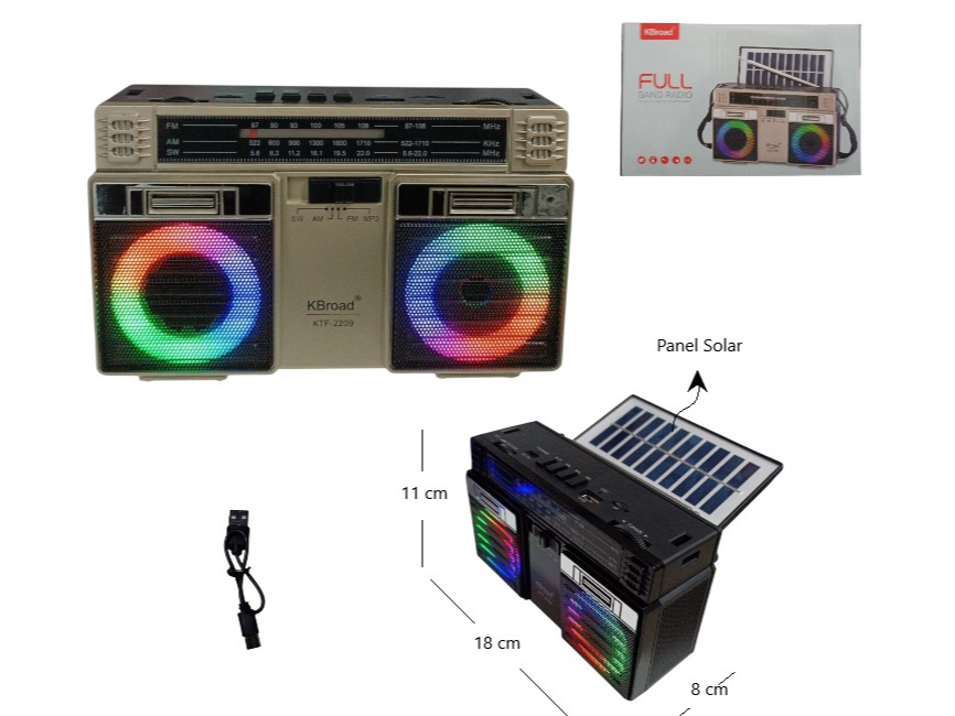 RADIO PARLANTE CON PANEL SOLAR