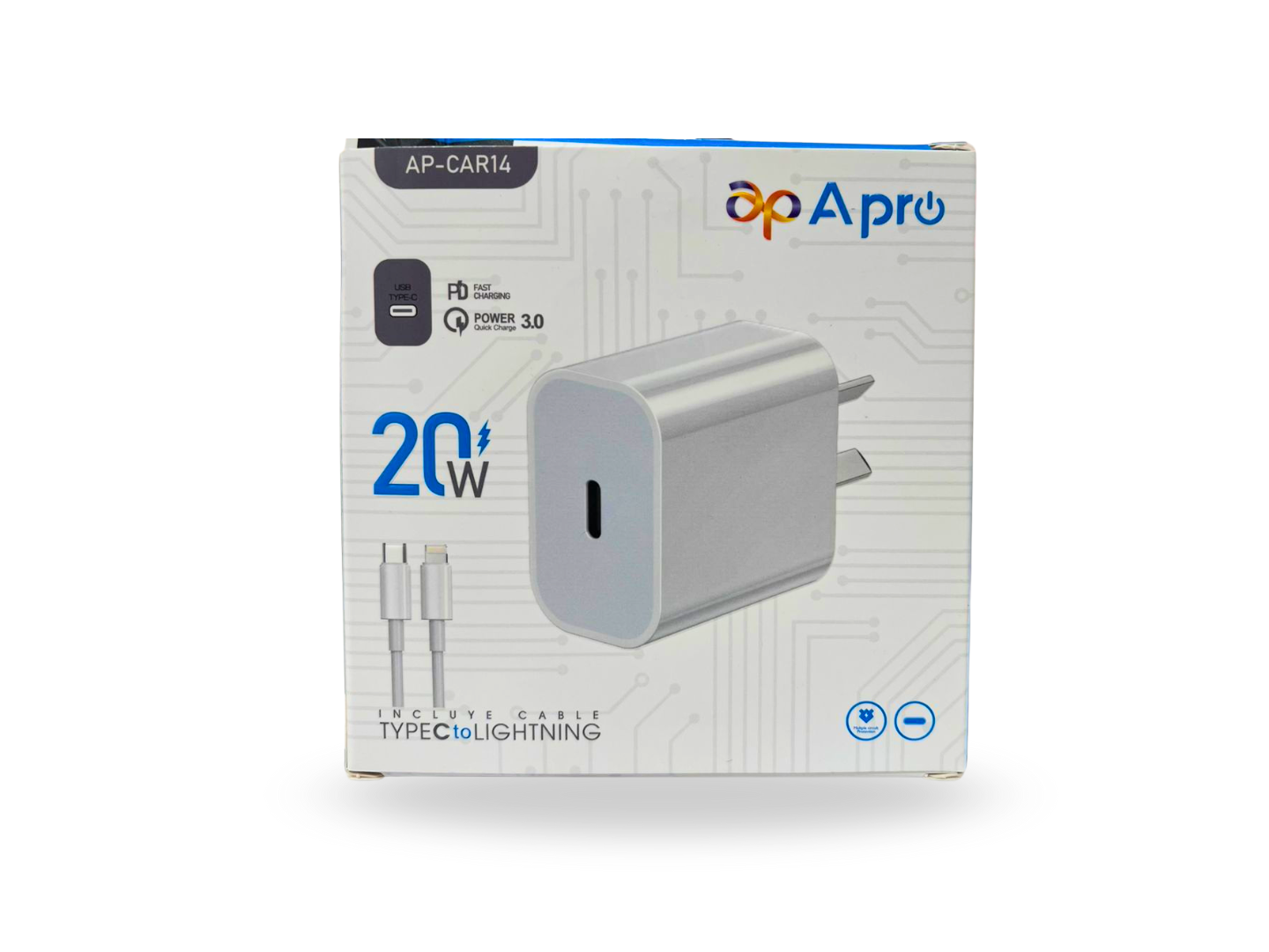 CARGADOR APRO 20W CON CABLE C A IPHONE