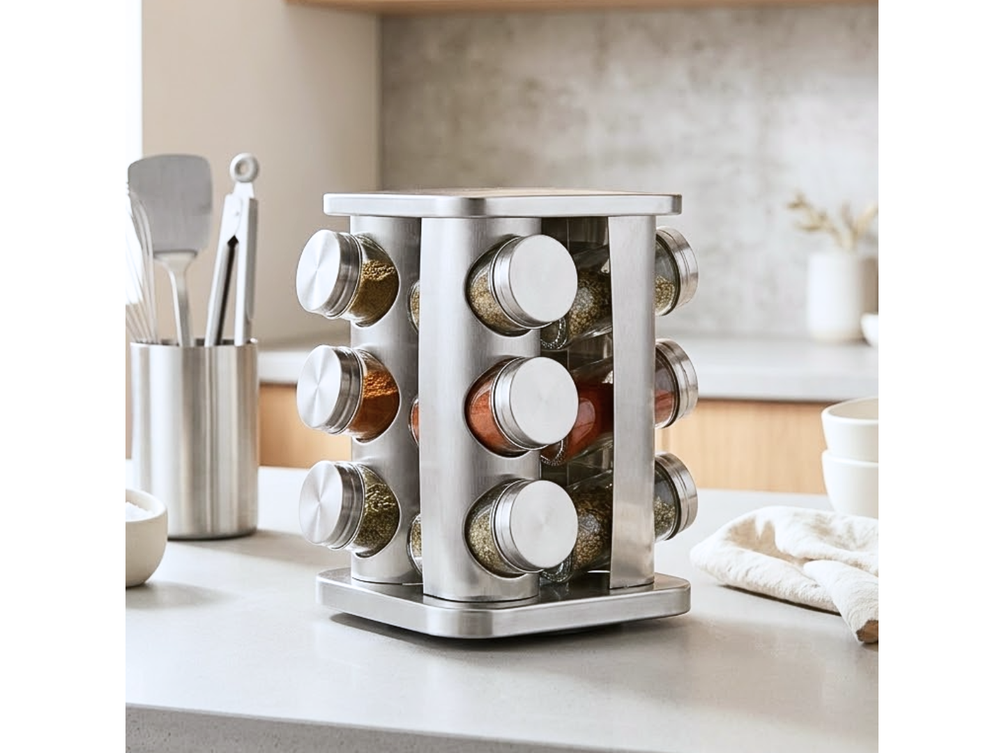 ESPECIERO ACERO INOX X 12 FRASCOS
