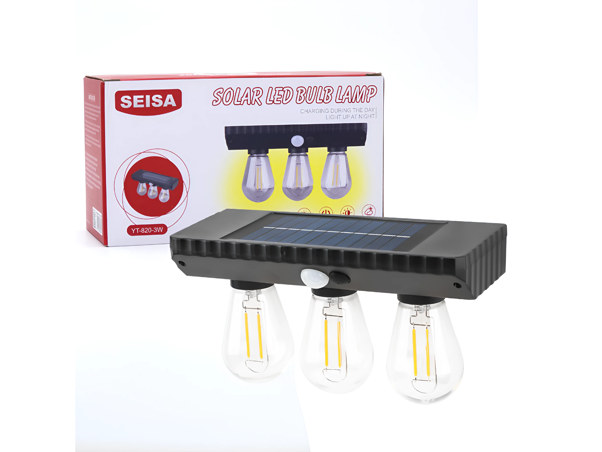 LUZ SOLAR DE JARDIN MODELO DE TRIPLE LUZ YT-820-3W