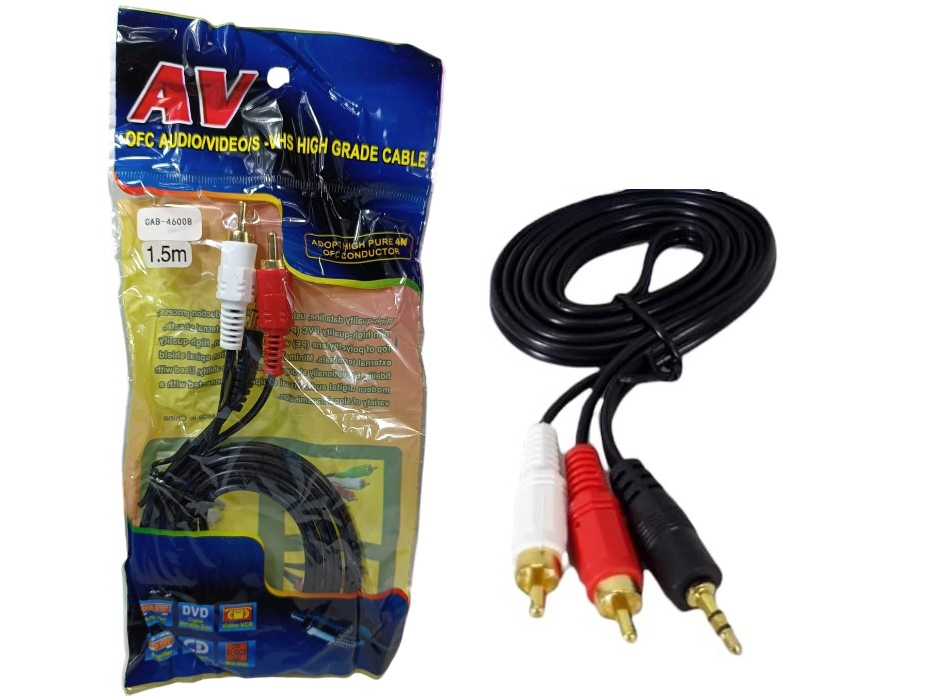 CABLE DE AUDIO 3.5 A RCA 1.5 .mts