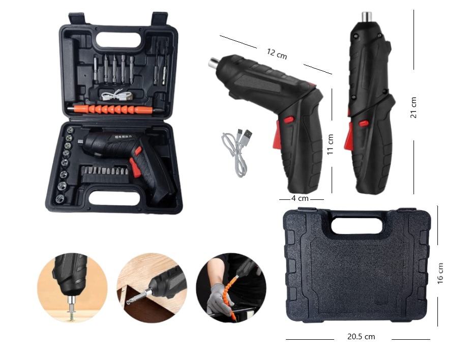 DESTORNILLADOR INALAMBRICO USB 47PCS BU-3050