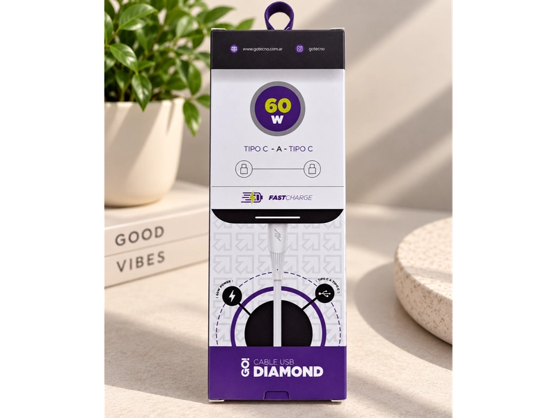 CABLE TIPO C A TIPO C DIAMOND 60W