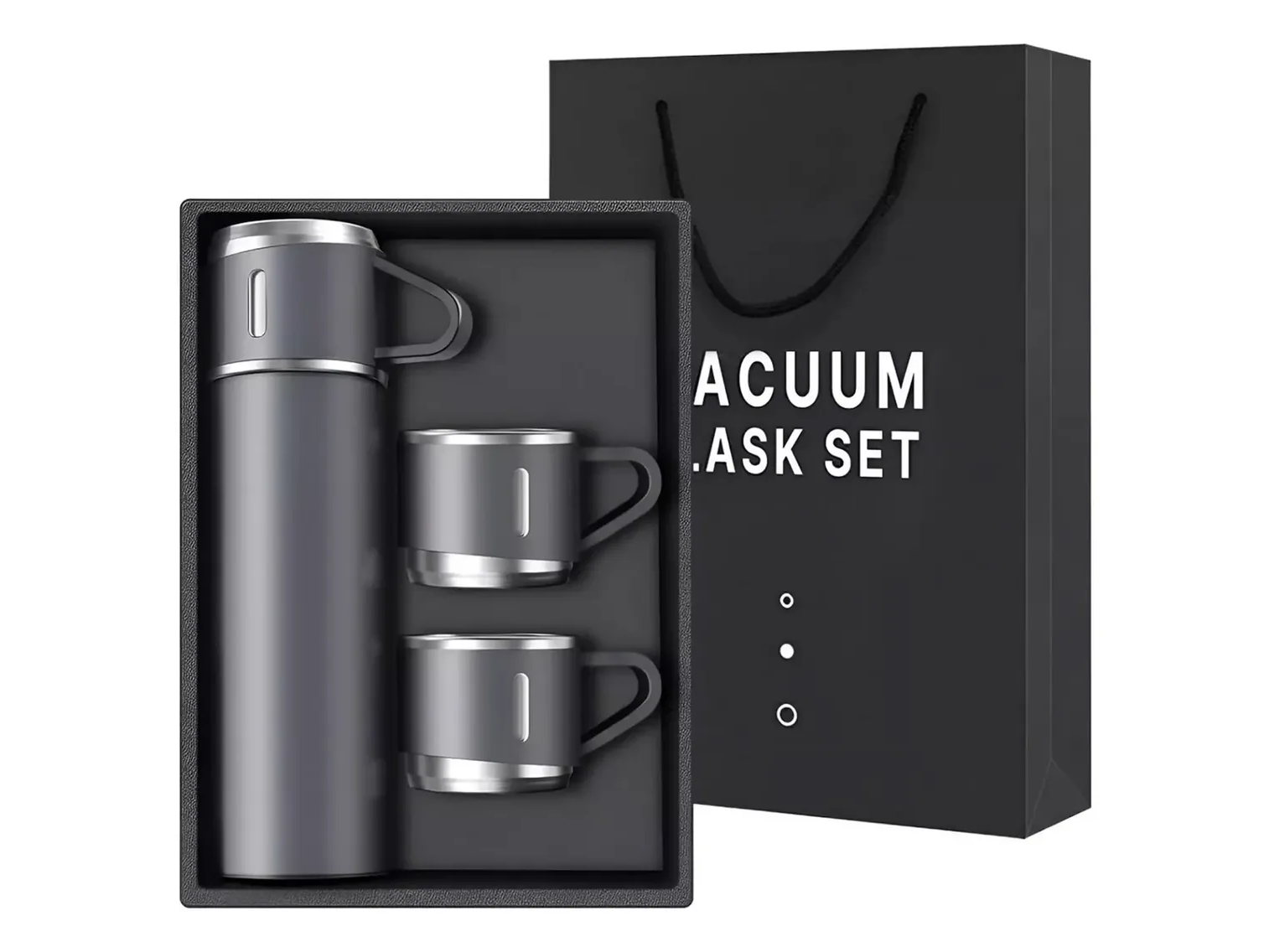 Set termo de acero inoxidable 500ml con 3 tazas