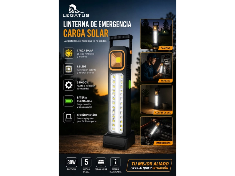 LINTERNA DE EMERGENCIA SOLAR LEGATUS