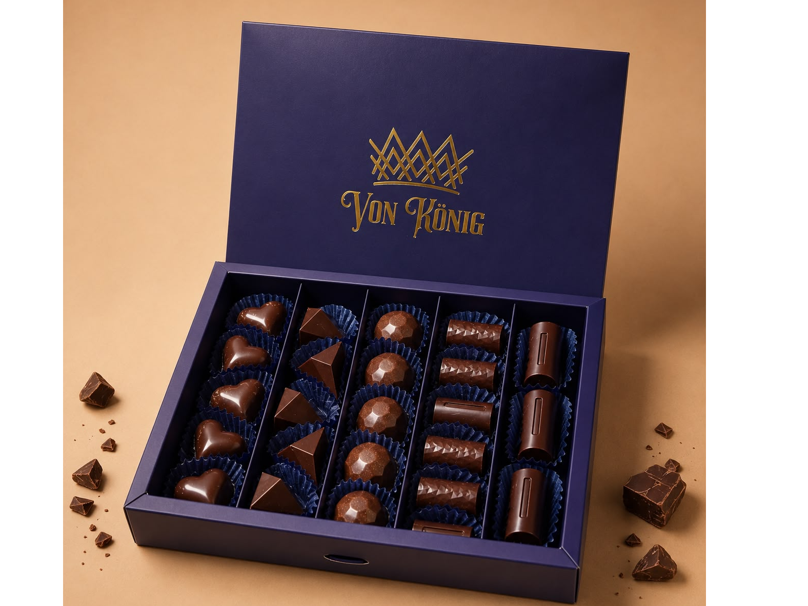 Caja x 25 Bombones Artesanales de Chocolate Nacional Von Konig