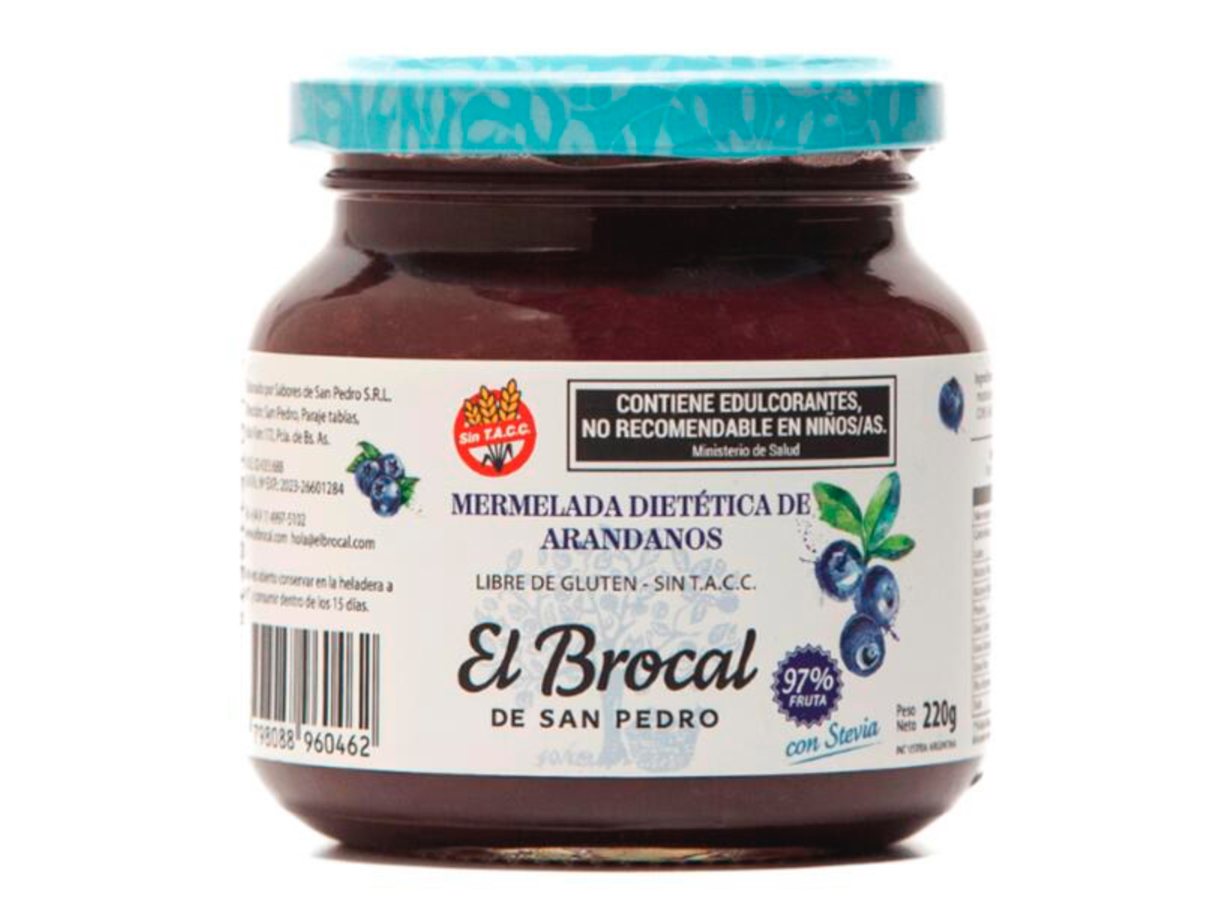 Mermelada Dietetica de Arandanos x 220g - El Brocal