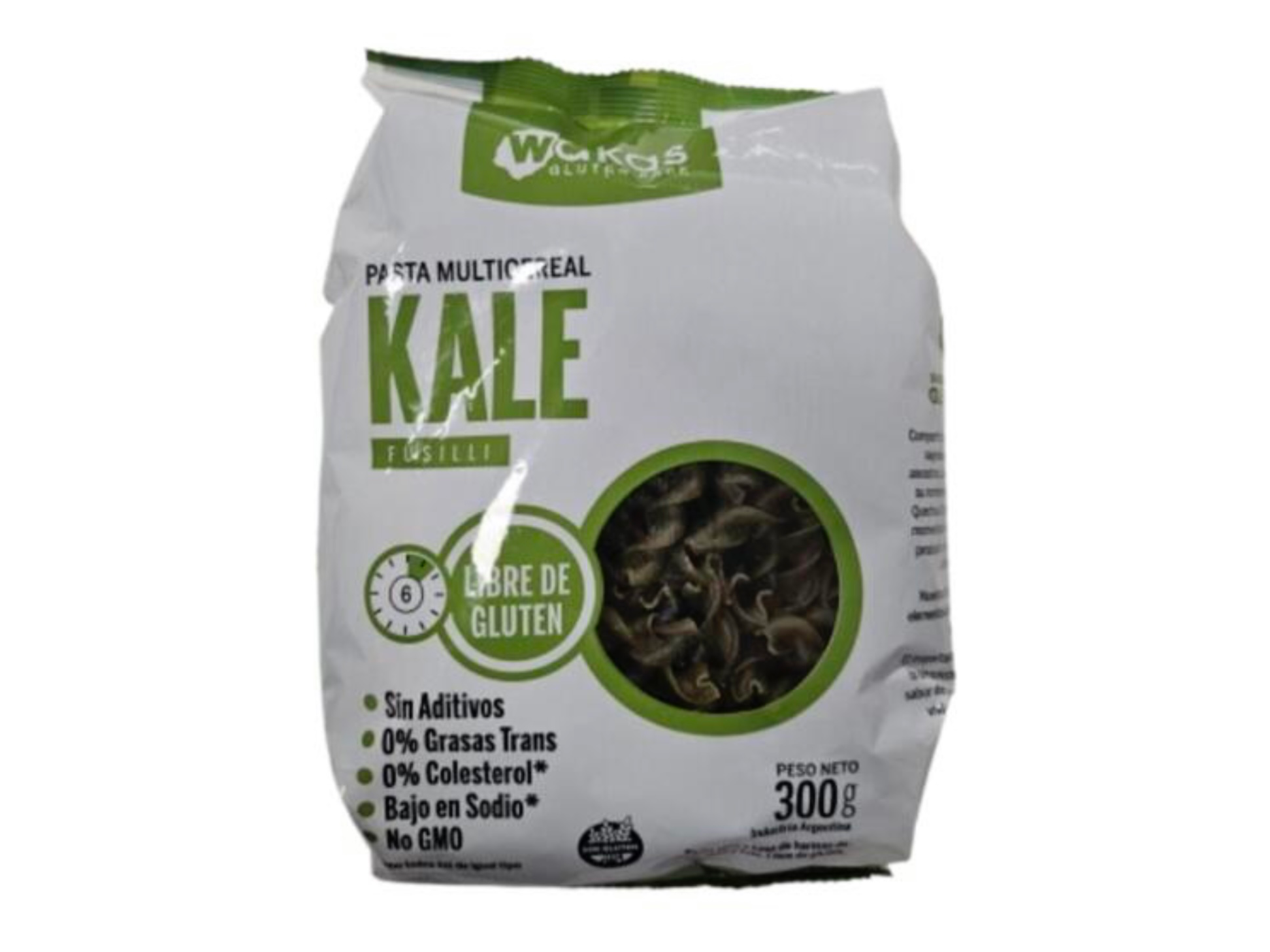 Pasta Seca Multicereal Fusilli con Kale x 300g - Wakas