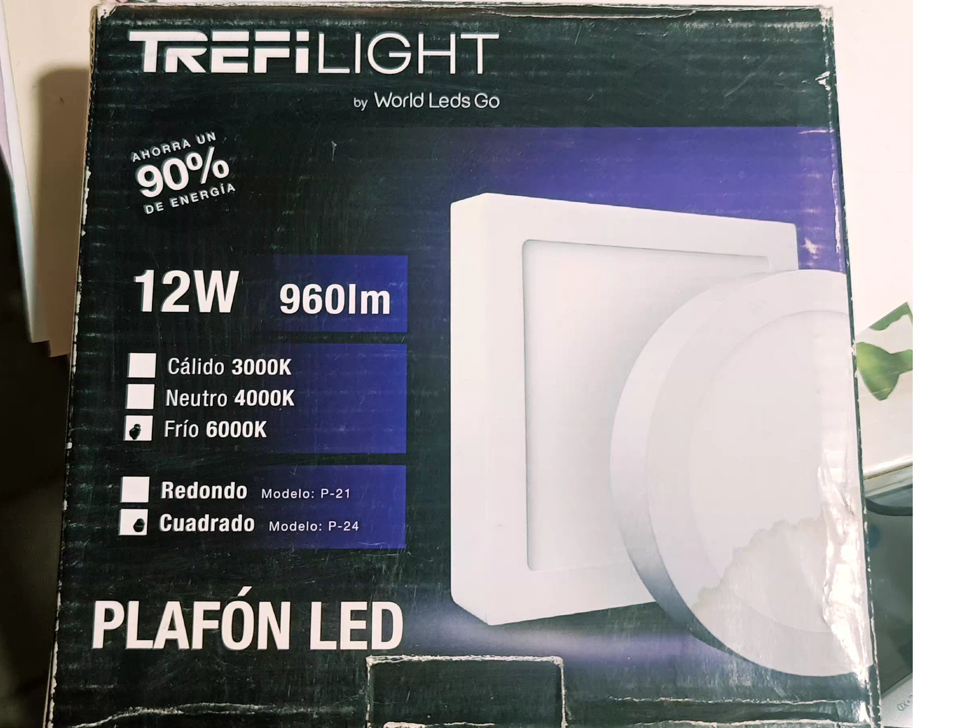 Plafón Sup 12w Trefilight luz Fria