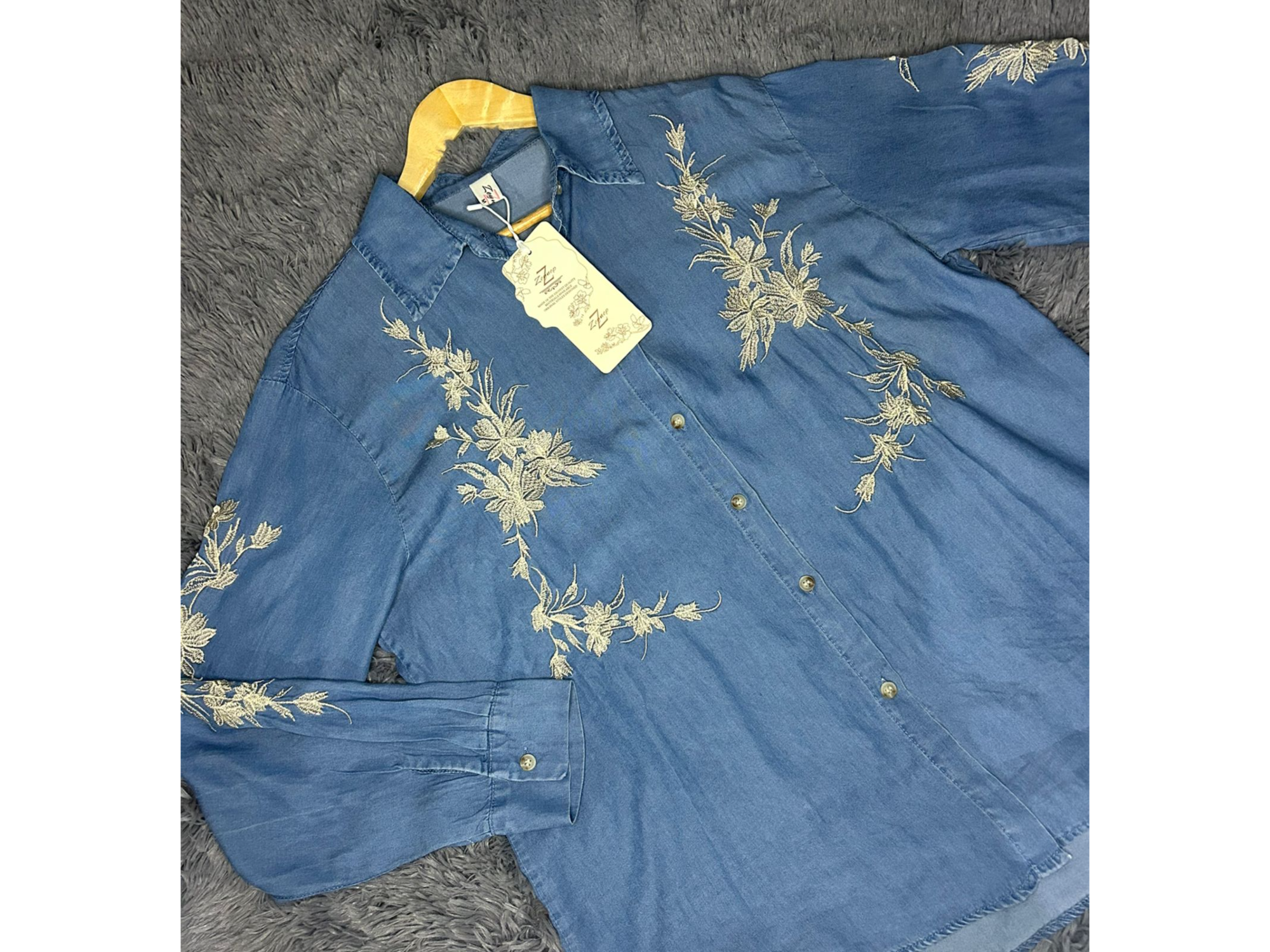 CAMISACO JEAN BORDADO