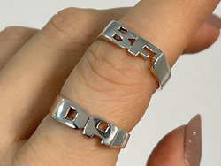 ANILLO DOBLE INICIAL DE PLATA