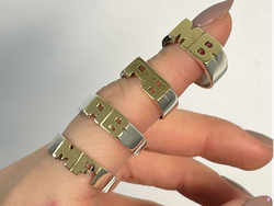 ANILLO DOBLE INICIAL DE PLATA Y ORO